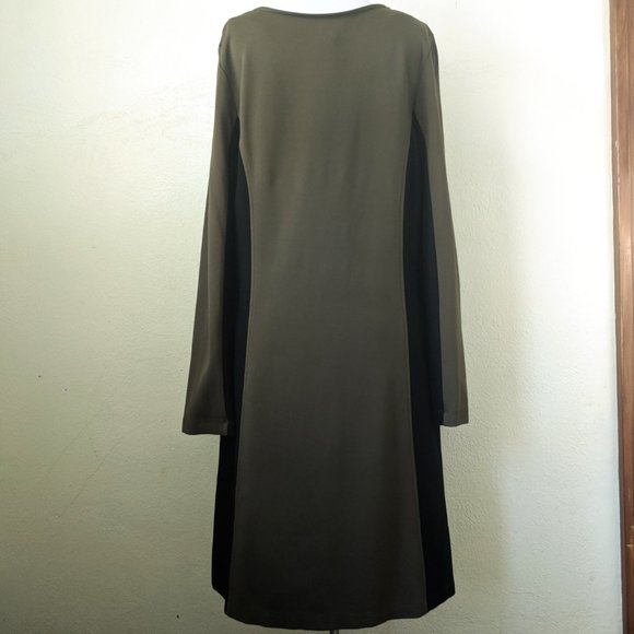 Sahalie Ponte Longsleeve Colorblock Dress Olive - Picture 6 of 7